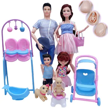 Сладка кукла къща количка легло стол аксесоари за Барби 11.5'' бременни кукли с бебе кукла рожден ден коледен подарък детски играчки