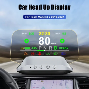Скоростомер RPM цифров алармен комплект HUD кола главата нагоре дисплей T3 огледален проектор за Tesla Модел 3 Y 2019-2022