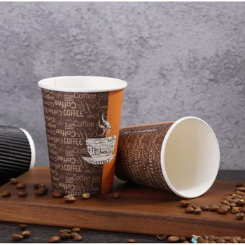 Персонализиран продуктБиоразградими отнемане Евтини 8oz еднократна Крафт гореща хартия кафе чаша