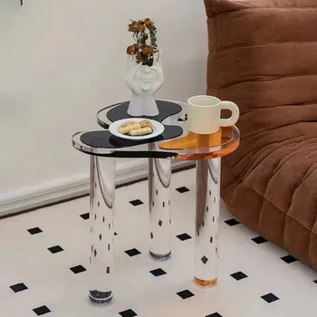 Nordic Internet знаменитост акрилна цветна маса, домашен хол диван страничен ъгъл специална форма малка масичка за кафе