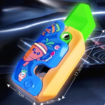3d Светлинен морков гравитационен нож Fidget играчки деца декомпресия Push Card играчка 3D печат Светещ морков нож играчка за деца