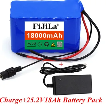 6s3p 24V 18.0Ah 18650 Батерия литиева батерия 25.2V 18000mAh Електрически велосипеден мотопед / Електрическа / Li йонна батерия със зарядно устройство