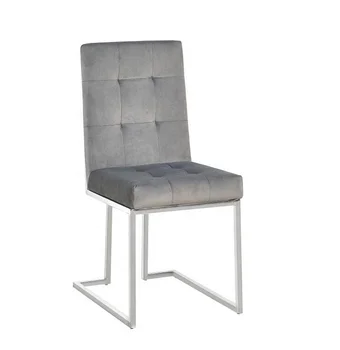 Търговия на едро модерна луксозна мода колоритен класически мек кадифе плат тапицерия кафе стол за хранене с крак от неръждаема стомана