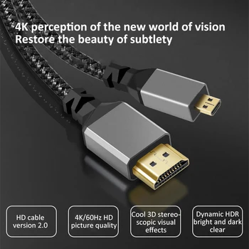 4K 60HZ Микро мини HDMI КЪМ HDMI навити разширение гъвкав спирален кабел мъжки към мъжки щепсел кабел HDMI-съвместим за компютър нов