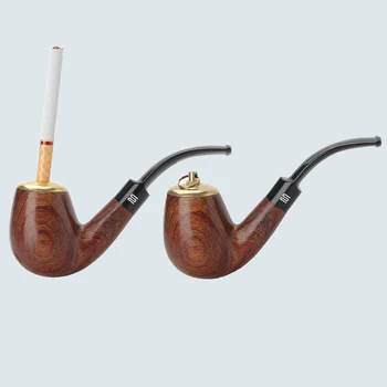 Portable Rosewood Pipe Bent Smoking Pipe Tobacco Pipe Filter Grinder Herb Multifunctional Tobacco Pipe
