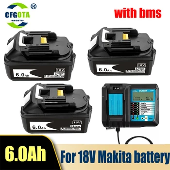 6.0Ah BL1860, който замества литиево-йонната батерия Makita 18V, е съвместим с акумулаторен електроинструмент Makita 18V BL1850 1840 1830