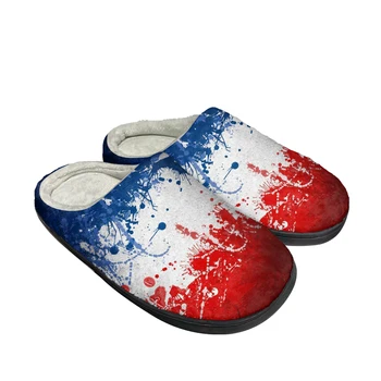 Hot France Flag Fashion Home Cotton Custom Slippers Mens Womens Sandals Plush Casual Keep Warm Shoes Thermal Soft Plush Slipper