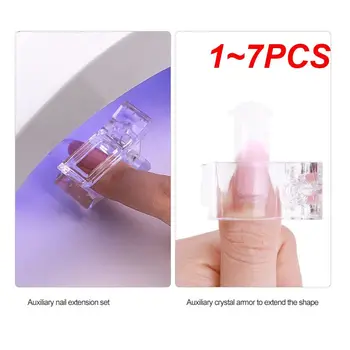 1 ~ 7PCS Прозрачни нокти изкуство клипове гел полски фиксирана разширение нокти строителни съвети пластмасови скоби маникюр инструменти нокти клип