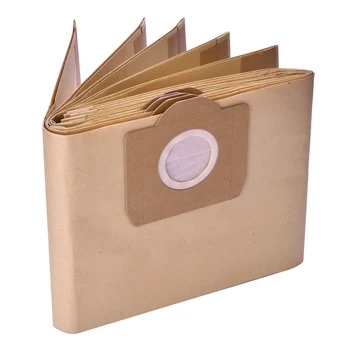 10 Pack 6.959-130.0 Хартиена филтърна торбичка за прах A 2201/2204/2504 за Karcher WD3 WD3P Смяна на прахосмукачка за мокро и сухо