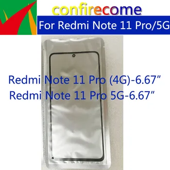 10Pcs\Lot сензорен панел за Xiaomi Redmi Note 11 Pro 4G / 5G сензорен екран преден външен стъклен обектив LCD предно стъкло