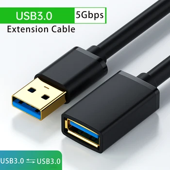USB 3.0 2.0 удължителен кабел мъжки към женски кабел за данни Високоскоростен трансфер за PC автомобил Dvr твърд диск за зареждане на принтер кабел кабел