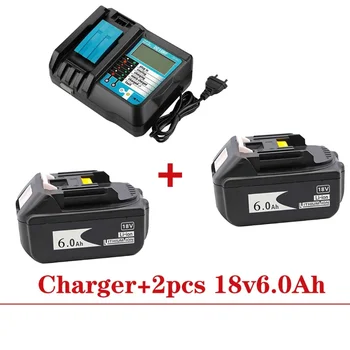 Оригинална акумулаторна батерия BL1860 18 V 6000mAh литиево-йонна за 18vBattery BL1840 BL1850 BL1830 BL1860B+ 4A зарядно устройство