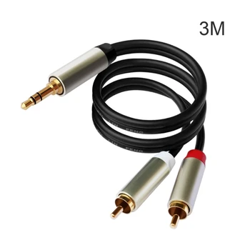 3.5mm до 2 мъжки RCA кабелен стерео адаптер RCA Y сплитер Y кабел за таблети