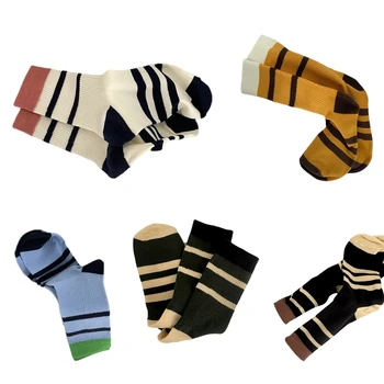 1 чифт спортни чорапи цвят контраст шарени модел памук чорап за мъже жени 37JB