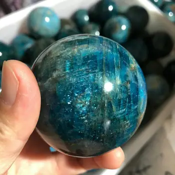 1бр 4-5см Естествена синя апатитна каменна сфера кристална рейки лечебна топка