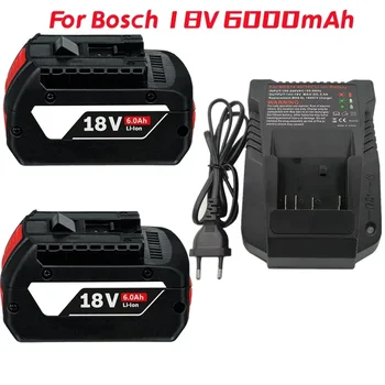 1-3PSC 18V батерия за Bosch GBA 18V 6.0Ah литиева BAT609 BAT610G BAT618 BAT618G 17618-01 BAT619G BAT622 SKC181-202L + зарядно устройство