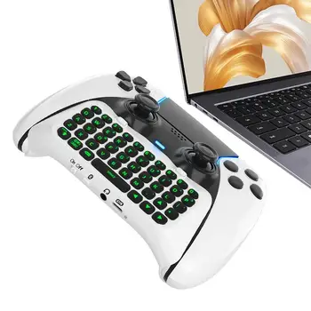 Безжична мини клавиатура Чатпад дръжка Чат подложка Безжична чат клавиатура с вграден високоговорител Ергономична безжична мини клавиатура за PS5