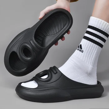 Пързалки за мъже Луксозна марка на открито 2023 Тенденция Плъзгачи с дебело дъно Плажни сандали Дизайнерски костни пързалки за жени Sandalia