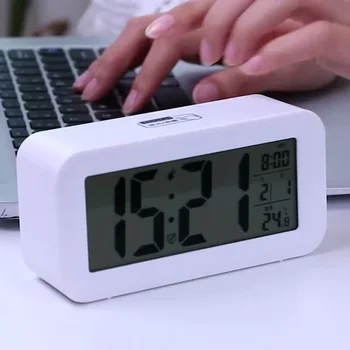  цифров настолен часовник LED подсветка многофункционален температурен календар Snooze нощно будилник офис стая модерен дизайн часовник