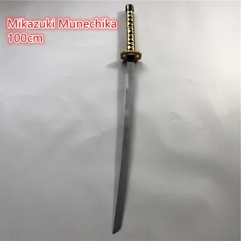 100cm Дървено оръжие за меч Zoro Anime Cosplay Mikazuki Munechika Wood Ninja Knife Samurai Sword Prop Играчки за тийнейджъри