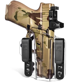 IWB кобур подходящ за Glock17 19 19x 23 32 45 (Gen 5 4 3) Прозрачен полимер OwB пистолет пистолет чантаТактичен инструмент Дясна ръка