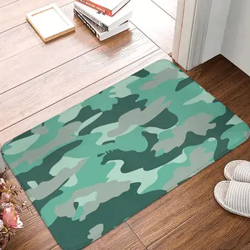 камуфлажна подложка за баня Зелена метална печатна изтривалка Кухненски килим Външен килим Домашен декор