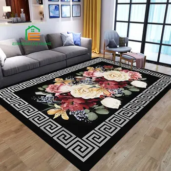 Луксозен килим за цветя и пеперуди за спалня Холни килими за кухненски стелки Домашен декор Неплъзгащ се подов килим килим 8 размера