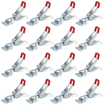 20332-P2 Pull Action Latch Toggle Clamp 4001 - 220 lb Holding Capacity With Red Vinyl Handle Grip, 16 Pack Durable Easy Install