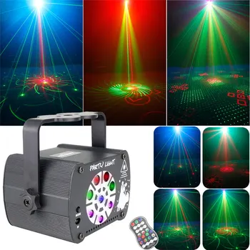 120 модел 9 обектив двоен R&G лазерен проектор DJ дискотека светлина парти RGB UV LED танцова декорация Рожден ден сцена ефект лампа F11D2