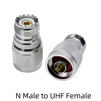 2PCS N мъжки щепсел към UHF женски PL259 SO239 жак коаксиален прав RF адаптер конектор