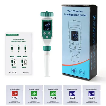 YY-1030 Интелигентен Bluetooth PH метър Тестер за качество на водата Pen Mobile APP Данни за почвата Козметична храна Сирене Месо Плодово тесто