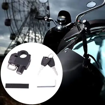 Мотоциклет каска заключване против кражба велосипед каска сигурност брави за 20-28mm кормило с 2 ключа и монтаж инструмент X3S9