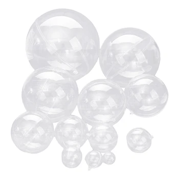 Чисто нова прозрачна отваряема пластмасова коледна украса топка прозрачна дрънкулка декорация подаръчна кутия 3CM