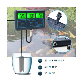 Tuya WiFi 7 в 1 Тестер за качество на водата Многопараметричен анализатор на вода Цифров PH / ORP / / Температурен монитор Meter EU Plug
