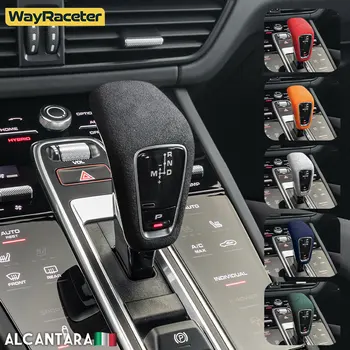 Alcantara Wrap ABS LHD & RHD Капак на копчето за превключване на предавките за автомобили за Porsche Cayenne 2022 2023 2018 2019 2020 2021 Аксесоари за купе турбо
