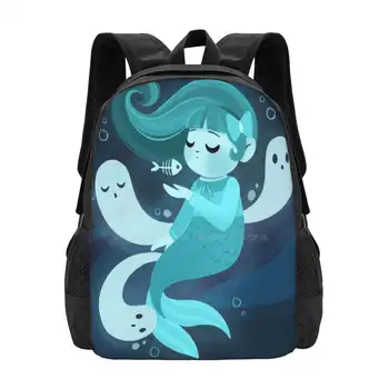 Ghost русалка училищни чанти за тийнейджърки лаптоп пътни чанти сладък детски lobomaravilha момичета детска стая причудливи русалки