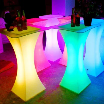 Нова акумулаторна LED светеща коктейлна маса водоустойчива светеща светеща бар маса осветена масичка за кафе kTV дискотека доставка