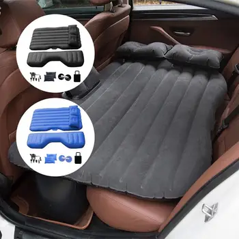 Надуваем въздушен матрак за кола | Легло за пътуване на задната седалка с въздушна помпа | 135С80См/53С32Инч