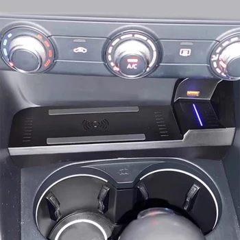 15W QI Безжично зарядно за кола бързо зарядно телефонно зарядно зарядно устройство за зареждане подложка панел за телефон държач за Audi A3 8V S3 2014-2020 аксесоари