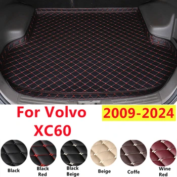SJ Професионална подложка за багажник за всички метеорологични условия за Volvo XC60 09-2024 XPE Кожена опашка Задна товарна подложка Водоустойчива висока страна