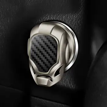 Carbon Fiber Texture Car Logo Cover Premium Zinc Alloy Flip-top Car Engine Start Button Cover Стилен един ключ за декоративни