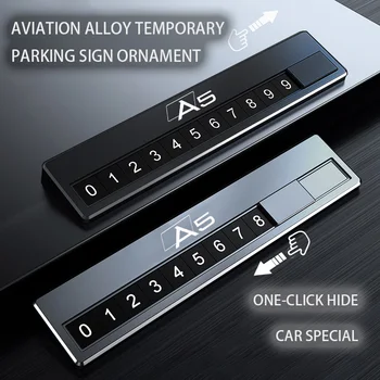 Метална кола Знак за временно паркиране DIY лого Интериорни орнаменти за Audi A5 A7 A4 A3 A6 A8 8V 2014-2020 Аксесоари 20232022 2021