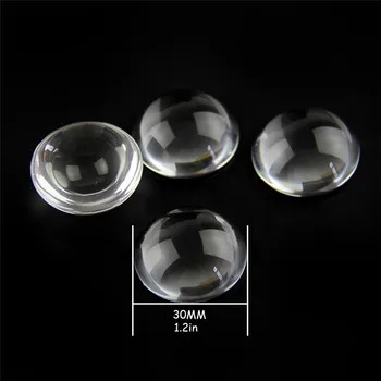 1.2 инча 10pcs ясна кристална прозрачна плоско стъкло половин сфера топка Безплатна доставка