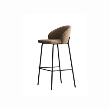 Nordic луксозни ковано желязо бар столове висока кухня модерни прости столове бар столове плат облегалка мебели