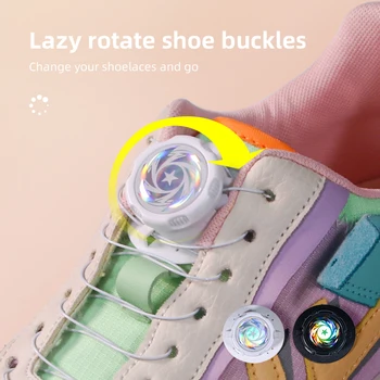 Метална тел въртяща се автоматична ключалка въже маратонка обувкаВръзки за деца без вратовръзка обувки Бързо заключване обувки за спортни обувки
