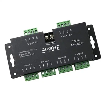 SP901E пълноцветен адресируем сигнален ретранслатор WS2812 WS2811 APA102 SK6812 мечта цвят пиксел LED лента TTL SPI усилвател DC5-24V