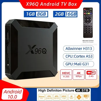 X96Q Android 10.0 Smart TV BOX 2GB 16GB 1GB 8GB Allwinner H313 Quad Core 2.4G WIFI 4K VS X96 Mini Set Top Box