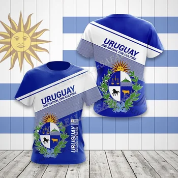 Уругвай Национална емблема Държава флаг 3D печат мъжки тениска върховете чай къс ръкав случайни мляко влакна дишаща анцузи-7
