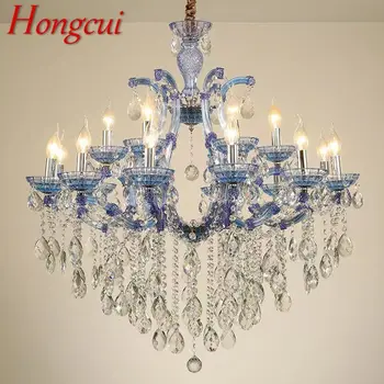 Hongcui луксознаСвещ Pendent лампа европейски стил кристална лампа изкуство хол ресторант вила стълбище дуплекс сграда