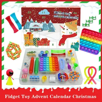 Fidget Календар Адвент играчка Коледни играчки Коледно обратно броене Календар DIY чар гривна вземане комплект подарък детска сензорна играчка
